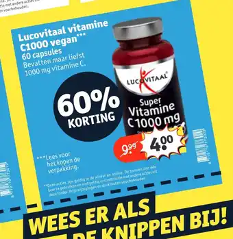 Kruidvat Lucovitaal vitamine C1000 vegan aanbieding