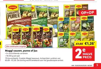 Lidl Maggi sauzen, puree of jus 18-230 g aanbieding