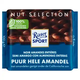 Jumbo Ritter sport puur hele amandel 100g aanbieding