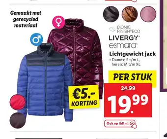 Lidl Livergy esmara lichtgewicht jack per stuk aanbieding