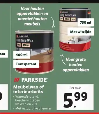 Lidl Parkside Meubelwax of interieurbeits aanbieding