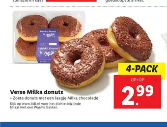 Lidl Verse Milka donuts 4-pack aanbieding