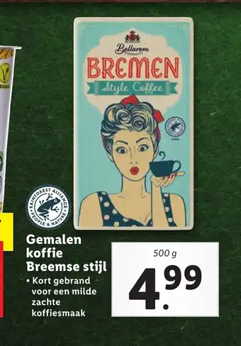 Lidl Gemalen koffie Breemse sitjl 500 g aanbieding