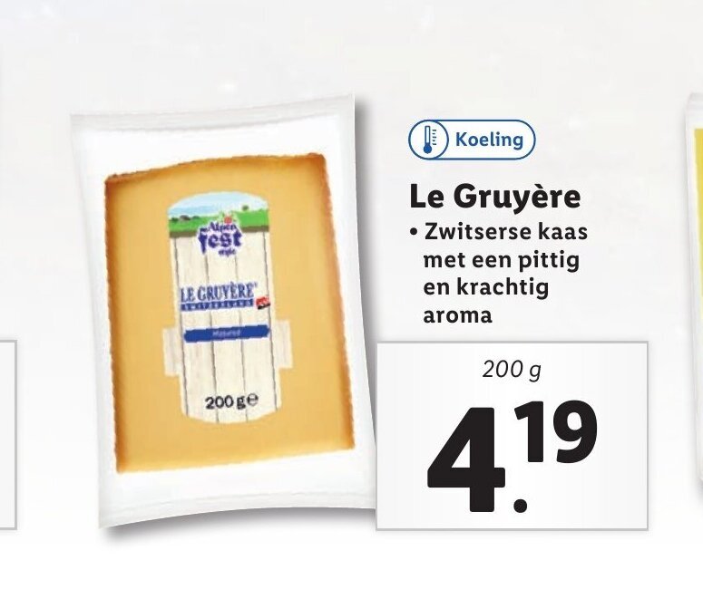 Le Gruyere 200 g aanbieding bij Lidl