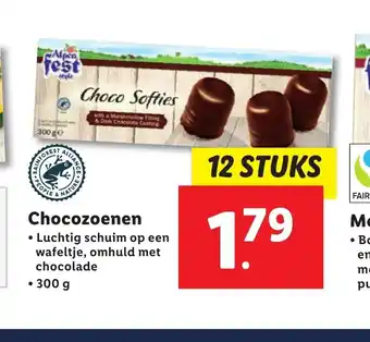 Lidl Chocozoenen 300 g 12 stuks aanbieding