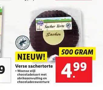 Lidl Verse sachertorte 500 gram aanbieding