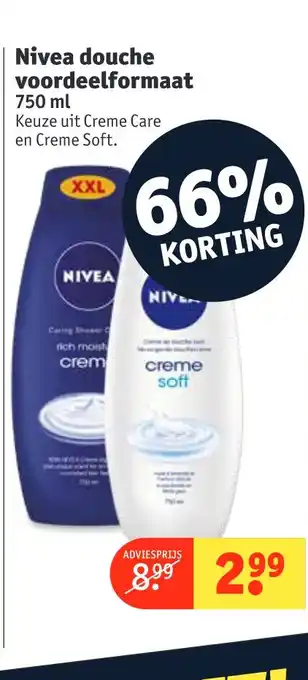 Kruidvat Nivea douche voordeelformaat 750 ml aanbieding