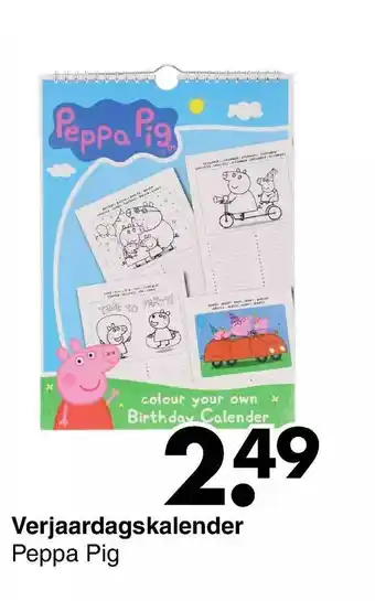 Wibra Verjaardagskalender peppa pig aanbieding