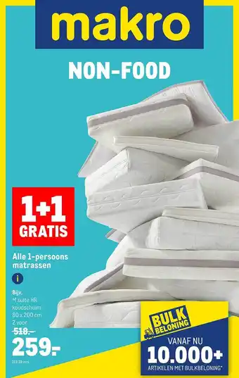 Makro Alle 1-persoons matrassen aanbieding