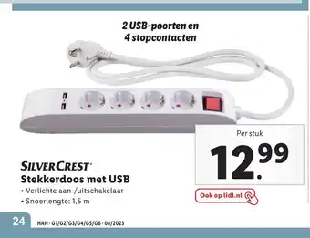 Lidl SilverCrest Stekkerdoos met USB aanbieding