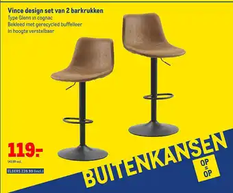 Makro Vince design set van 2 barkrukken aanbieding