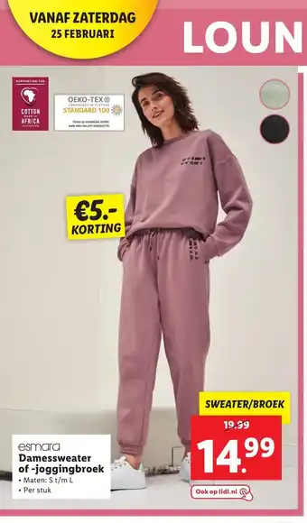 Lidl Esmara Damessweater of -joggingbroek maten: S t/m L aanbieding