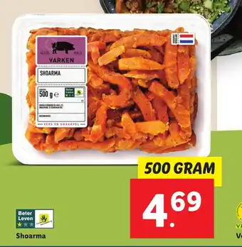 Lidl Shoarma 500 gram aanbieding