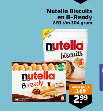 Trekpleister Nutella Biscuits en B-Ready 220 t/m 304 gram aanbieding