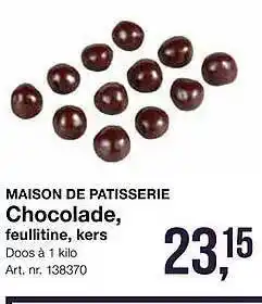 Bidfood Maison de patisserie chocolade, feullitine, kers aanbieding