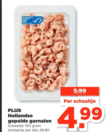 PLUS Plus hollandse gepelde garnalen aanbieding
