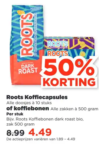 PLUS Roots koffiecapsules aanbieding