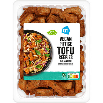 Albert Heijn Ah biologisch vegan pittige tofu reepjes aanbieding