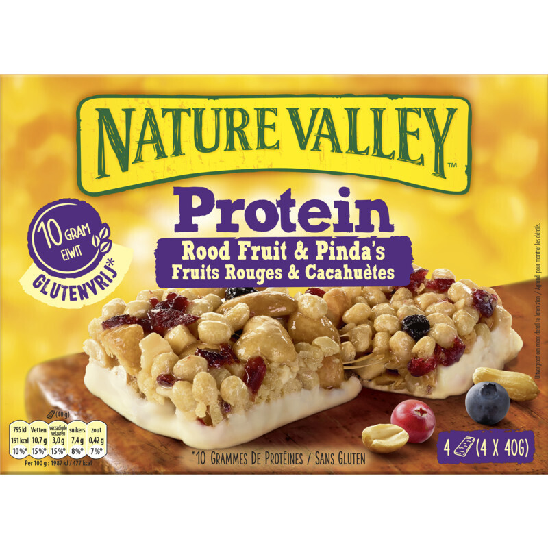Nature valley protein rood fruit & pinda repen aanbieding bij