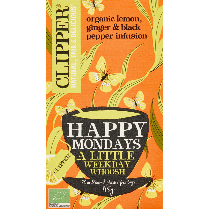 Clipper organic happy mondays tea aanbieding bij Albert Heijn