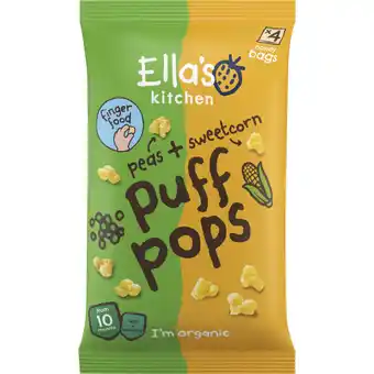 Albert Heijn Ella's kitchen puff pops erwt + mais 10+ mnd aanbieding