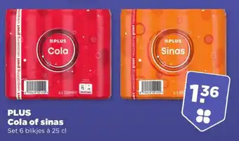 PLUS Cola of sinas 25 cl aanbieding