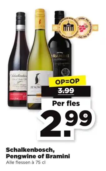 PLUS Schalkenbosch, Pengwine of Bramini 75 cl aanbieding