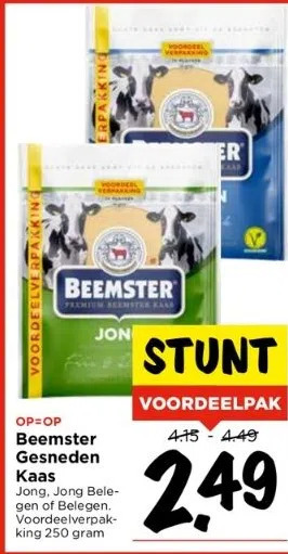 Vomar Voordeelmarkt Beemster gesneden kaas aanbieding