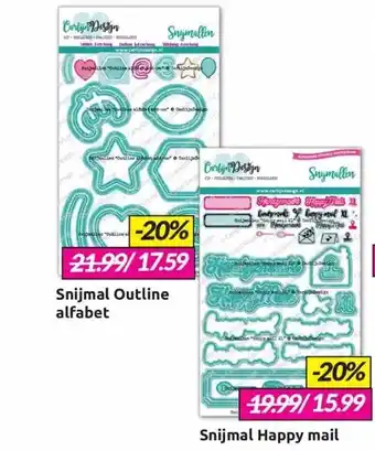 Boekenvoordeel Snijmal outline alfabet of snijmal happy mail aanbieding