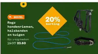 Welkoop Rogz hondenriemen, halsbanden en tuigen aanbieding