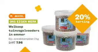 Welkoop tuinvogelvoeders in emmer 2kg aanbieding