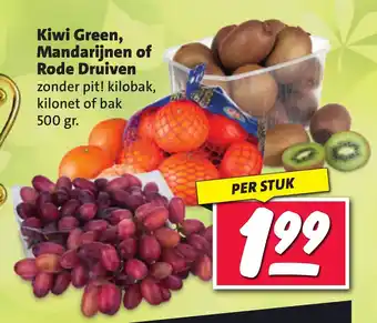 Nettorama Kiwi Green, Mandarijnen of Rode Druiven 500 gram aanbieding