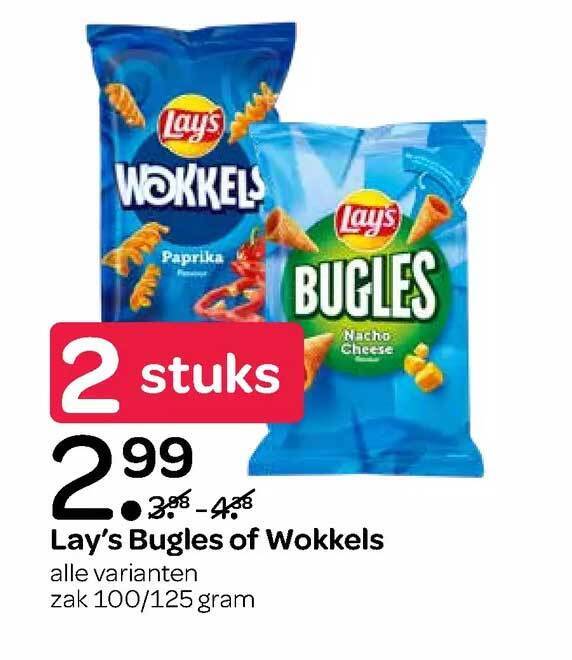 Lay's bugles of wokkels aanbieding bij Spar