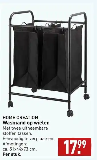 ALDI Home creation wasmand op wielen aanbieding