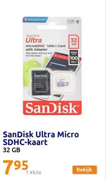 Action Sandisk ultra micro sdhc-kaart aanbieding