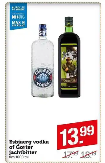 Coop Esbjaerg vodka of gorter jachtbitter aanbieding