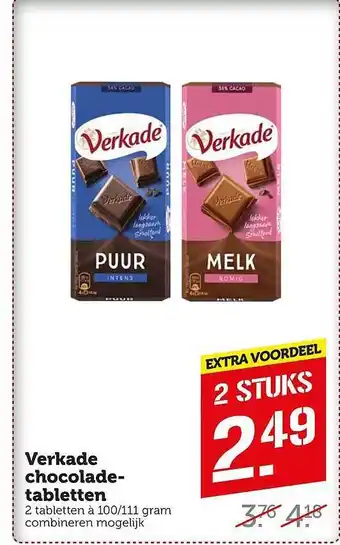 Coop Verkade chocoladetabletten aanbieding