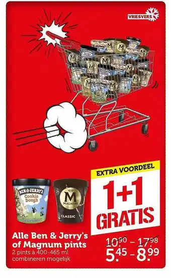 Coop Alle ben & jerry's of magnum pints aanbieding