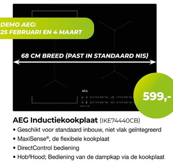 EP Beerepoot Aeg inductiekookplaat (ike74440cb) aanbieding