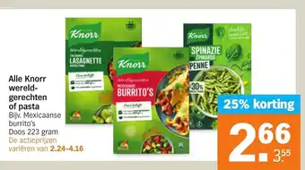 Albert Heijn Alle Knorr wereld-gerechten of pasta 223 gram aanbieding