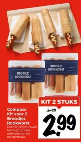 Vomar Voordeelmarkt Kit voor 2 broodjes rookworst 2 stuks aanbieding