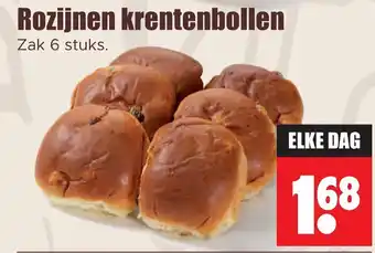 Dirk Rozijnen krentenbollen 6 stuks aanbieding