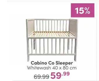 Baby & Tiener Cabino Co Sleeper Whitewash 40x80 cm aanbieding