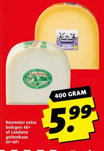 Boni Beemster extra belegen 48+ of Landana geitenkaas 400 gram aanbieding