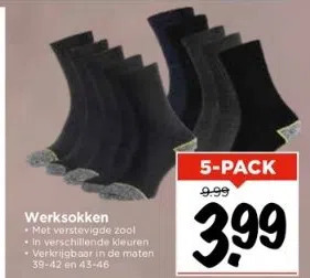 Vomar Voordeelmarkt Werksokken aanbieding