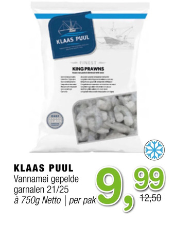 Amazing Oriëntal Klaas puul vannamei gepelde garnalen 21/25 aanbieding