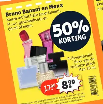 Kruidvat Bruno Bananu en Mexx 60 ml aanbieding