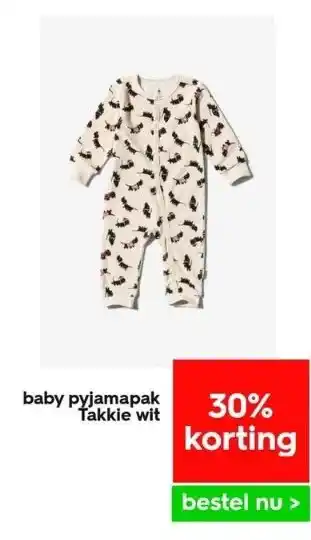 HEMA Baby pyjamapak takkie wit aanbieding