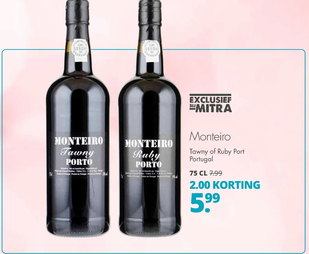 Monteiro tawny of ruby port aanbieding