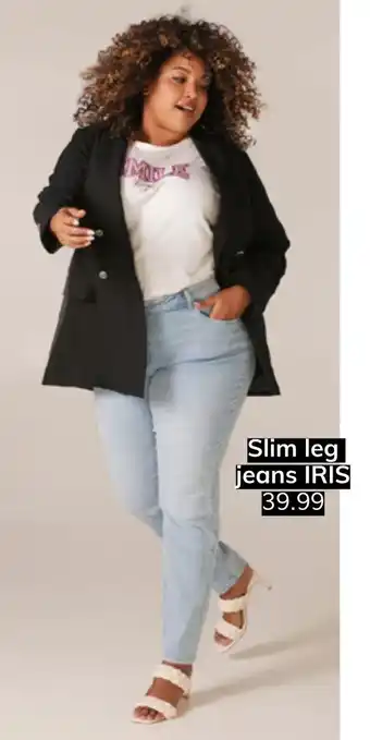 MS Mode Slim leg jeans iris aanbieding